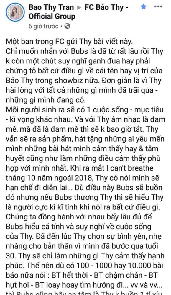 Fan rơi lệ với tâm thư Bảo Thy bày tỏ khi bị nhiều người nhận xét thua kém đồng nghiệp-3