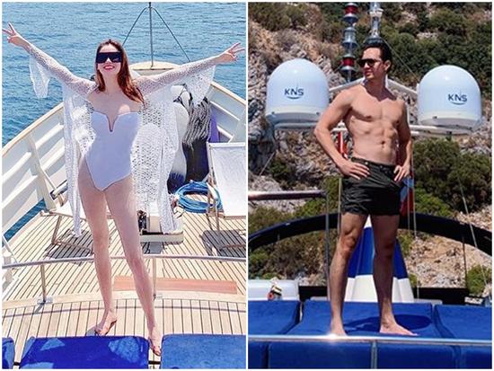 Du hí châu Âu: Hồ Ngọc Hà mải thả dáng thì gặp sự cố, Kim Lý phô diễn những múi cơ cuồn cuộn lại bị bạn gái 'dìm hàng'