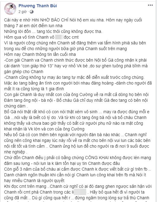 Phương Thanh lên tiếng khi bị đồn là người thứ ba, tự may áo tang che mắt công chúng-2