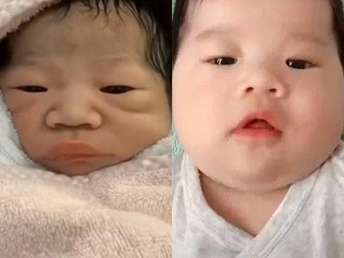 Mạng xã hội xôn xao trước màn 'dậy thì' của em bé sơ sinh sau 3 tháng chào đời