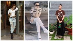 STREET STYLE ngày lễ 2/9: Ngọc Trinh phá cách với jeans rách tả tơi, Angela Phương Trinh lại kín đáo bất ngờ