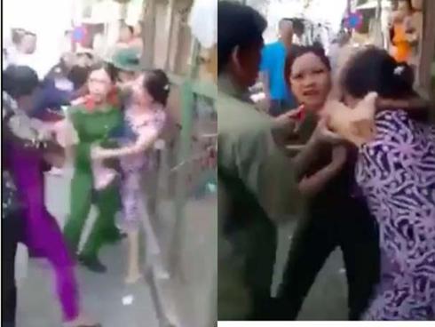 Nữ trưởng công an phường ở Cần Thơ giằng co với người đi chợ