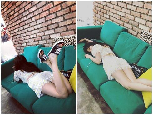 HyunA ăn mặc lôi thôi, để tóc xoăn xù rối bời đầu to gấp 3 lần người khác-7