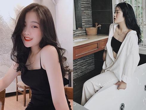 Bạn gái Đoàn Văn Hậu chuộng áo hai dây trễ nải khoe vai gợi cảm
