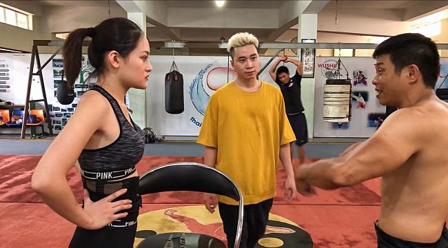 Bất chấp nguy hiểm, Thùy Anh lộn nhào đu dây đóng cảnh hành động cùng Karik-5