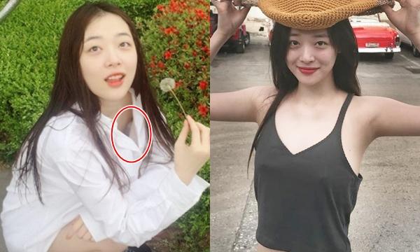 Sulli lại thả rông, lộ rõ ngực khi ngả ngớn trên giường với toàn đàn ông-5