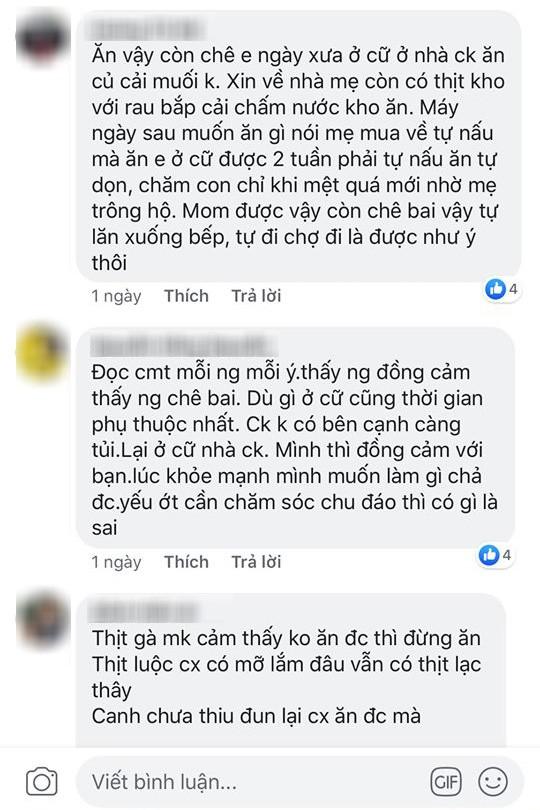 Mâm cơm ở cữ mẹ chồng nấu có cả thịt, canh nhưng vẫn bị con dâu chê không nuốt trôi, dân mạng sửng sốt khi biết lý do-3
