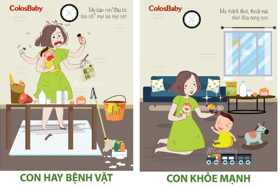 Bộ ảnh ‘con ốm-con khỏe’ khiến mẹ Việt nào cũng phải gật gù