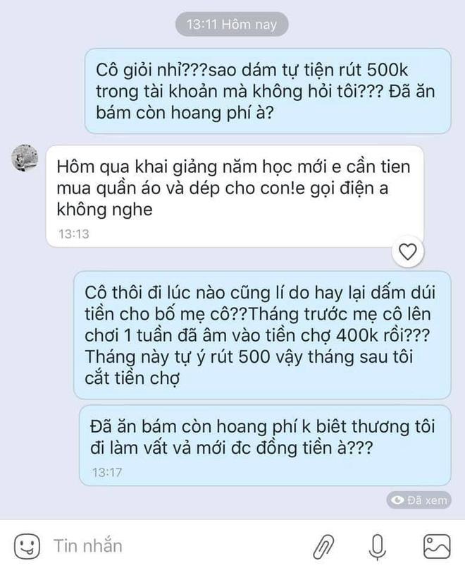 Lấy 500 nghìn mua quần áo cho con, cô vợ cay đắng bị chồng mắng Hay là dấm dúi cho bố mẹ cô làm dân mạng bức xúc-1