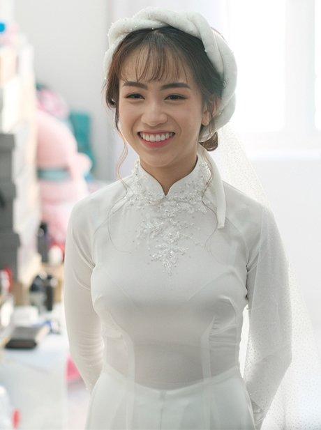 Nhà siêu giàu, con gái đại gia Minh Nhựa vẫn diện lại áo dài cưới trong lễ đón dâu-1
