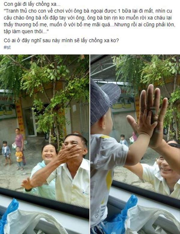 Xúc động hình ảnh ông bà ngoại bịn rịn chia tay cháu qua cửa kính ôtô làm ai lấy chồng xa đều rơi nước mắt-1