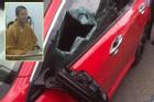 Chỉ vì không cho vượt, một thầy chùa bắt tài xế phải xin lỗi rồi đập vỡ kính xe ô tô của người đi đường