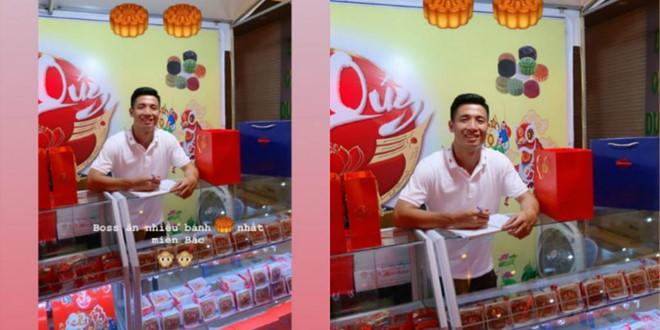 Bùi Tiến Dũng bị vợ trêu tham ăn khi khoe ảnh đứng bán bánh Trung thu-1