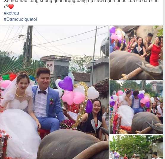 Nhan sắc cô dâu cưỡi trâu về nhà chồng nở nụ cười rạng rỡ làm dân mạng hết lời khen ngợi-1