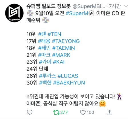 Hậu quả việc EXO-L dằn mặt SM Entertainment, Baekhyun và Kai xếp bét bảng album đặt trước trong SuperM-5
