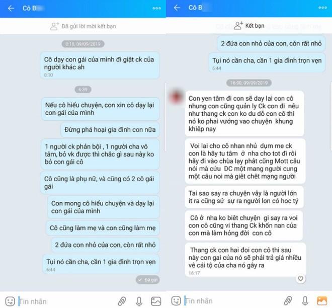 Nhắn tin dằn mặt bồ của chồng, còn nhờ cả mẹ cô bồ can thiệp ai ngờ bị cả gia đình nhà người thứ 3 xúc phạm-3