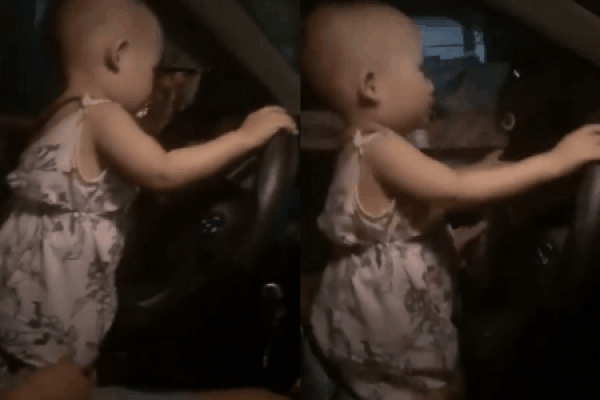 Clip: Thót tim nhìn bé 2 tuổi cầm vô lăng điều khiển xe ô tô chạy băng băng trên quốc lộ ở Hà Tĩnh