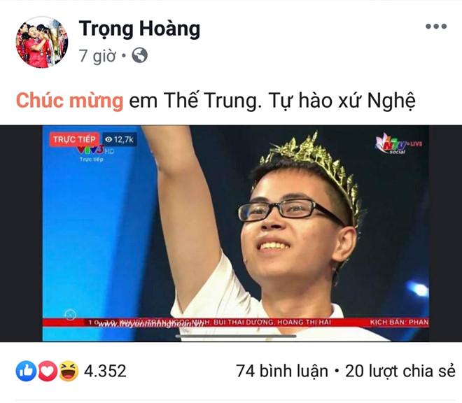 Trọng Hoàng, Xuân Mạnh khen quán quân Olympia xứng danh đất Nghệ-2