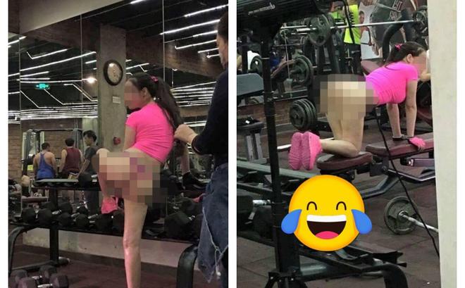Vừa bước vào phòng gym, cô gái trẻ khiến mọi người ngao ngán với kiểu thời trang hở sạch-1