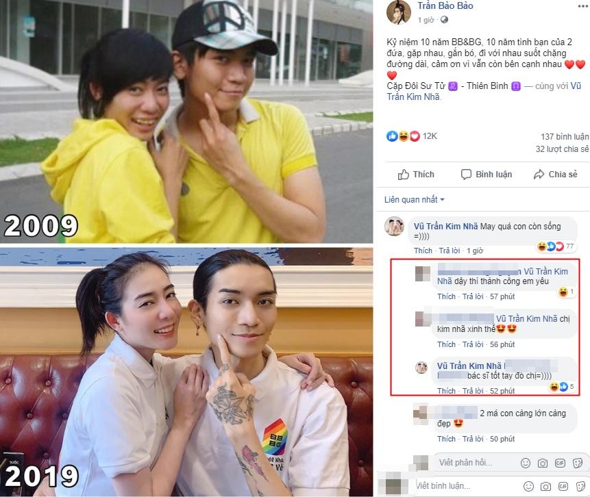 Post ảnh kỉ niệm 10 năm tình bạn, BB Trần khiến fans sốc nặng trước nhan sắc thời chưa dao kéo của Kim Nhã-1