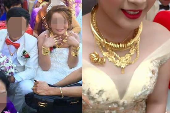 Nhiều người lóa mắt nhìn cô dâu miền Tây phủ vàng từ đầu đến chân trong ngày vu quy