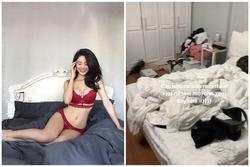 Hóa ra đằng sau những tấm ảnh sexy trên giường của hot girl Hàn Hằng là quang cảnh vừa bẩn vừa bừa thế này đây