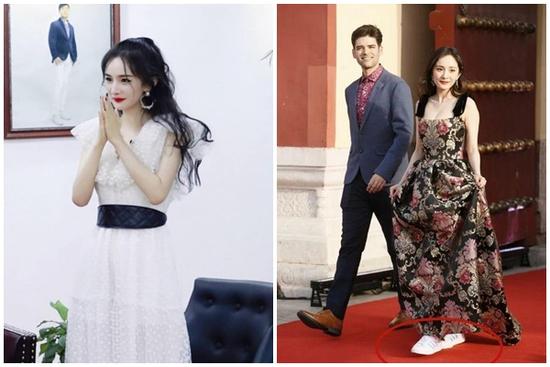 Không phải ai cũng dám ăn mặc phá cách như Dương Mịch: Trên diện váy thướt tha là vậy, dưới lại đi giày thể thao