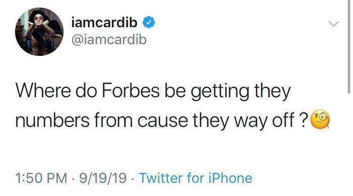 Forbes announced Nicki Minaj as the highest-earning female rapper of 2019, Cardi B immediately rejected it - 2