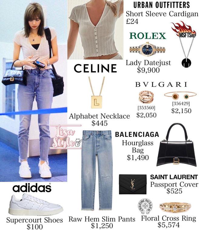 Dường như sở thích của mỹ nhân Thái là diện những bộ trang phục không cầu kỳ xuống phố nhưng phụ kiện lại toàn tới từ những nhà mốt danh tiếng. Chiếc đồng hồ thương hiệu Rolex có giá 9.900 USD, nhẫn của Chrome Hearts có giá hơn 5.000 USD.