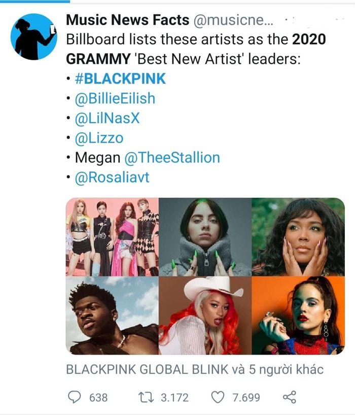 Billboard dự đoán BlackPink được đề cử Grammy 2020, cạnh tranh trực tiếp với loạt sao đình đám thế giới-1