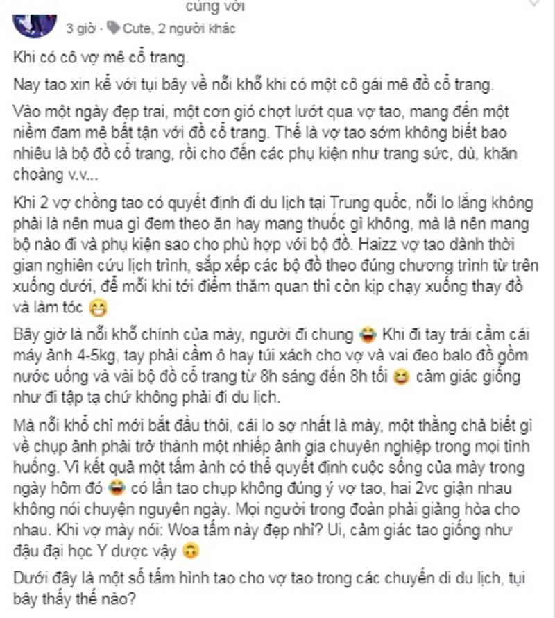Ngưỡng mộ người chồng vì vợ mê cổ trang mà tình nguyện đưa vợ đi khắp Trung Quốc thực hiện bộ ảnh để đời-1