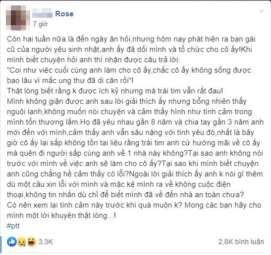 Phát hiện chồng sắp cưới lén tổ chức sinh nhật cho người yêu cũ nhưng cô gái lại không thể giận chỉ vì 1 lý do xúc động-1