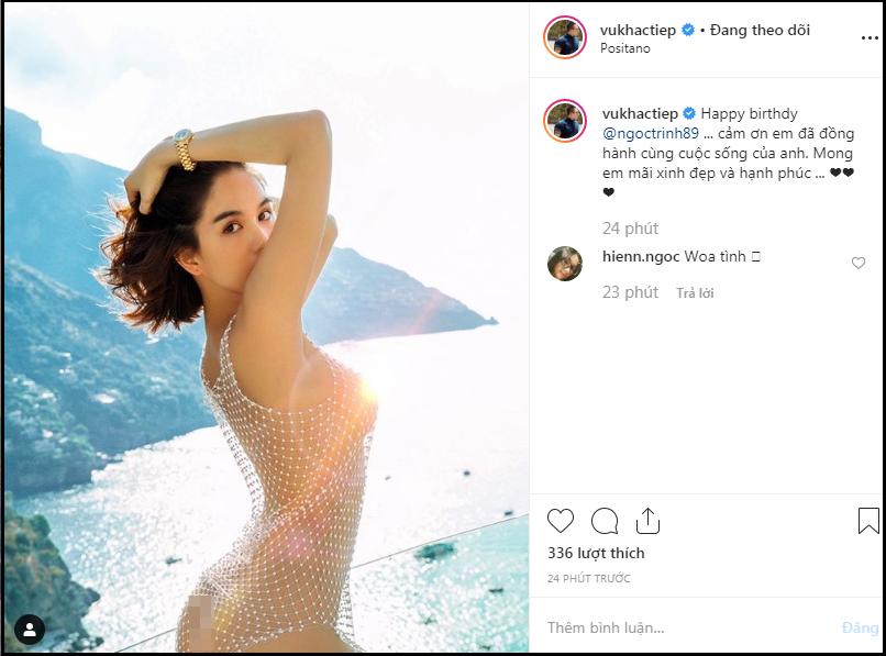 Mừng sinh nhật Ngọc Trinh, ông bầu Khắc Tiệp đăng ảnh mẫu nội y phơi thân giữa thiên nhiên-1