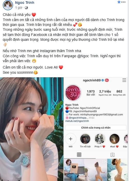 THẬT BẤT NGỜ: Ngọc Trinh đóng Facebook hàng triệu người theo dõi-2