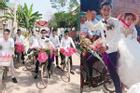 Đám cưới đẹp nhất thôn quê: Hàng chục trai làng 'hot boy' đạp xe đến đón dâu làm ai cũng thích thú