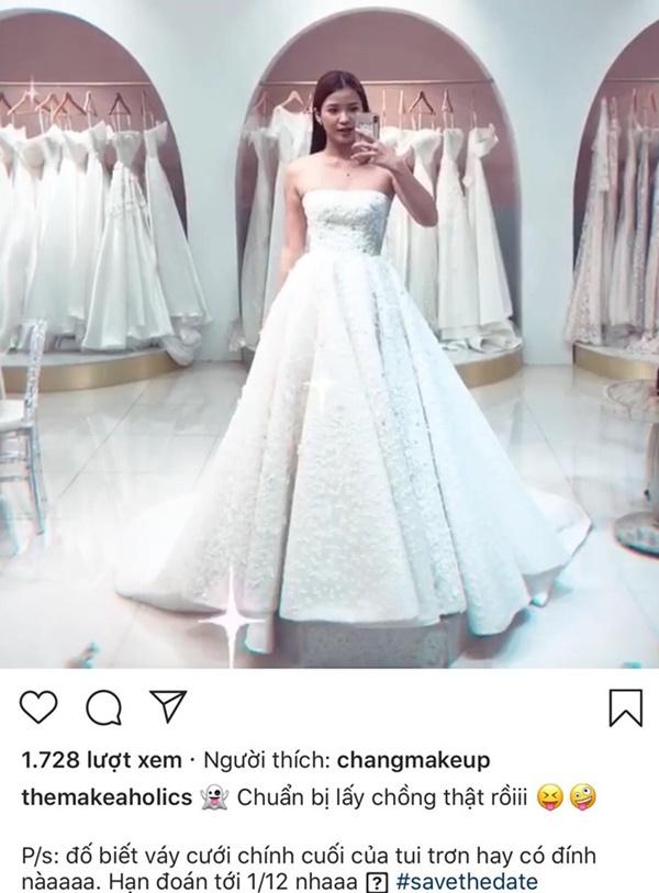 Beauty blogger Linh Trương bất ngờ thử váy cưới, tiết lộ sắp lấy chồng-1