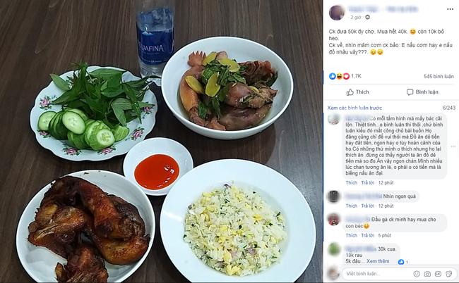 Khoe mâm cơm 50 nghìn cho 2 vợ chồng, người vợ trẻ bị dân mạng chỉ trích gay gắt-1