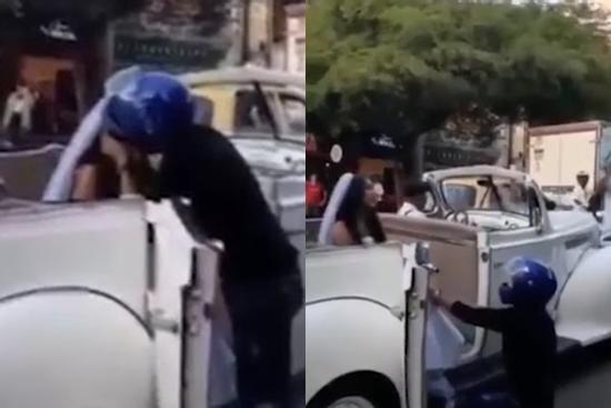 HOT: Trên đường đến đám cưới, cô dâu bị người yêu cũ chặn xe cưỡng hôn giữa thanh thiên bạch nhật
