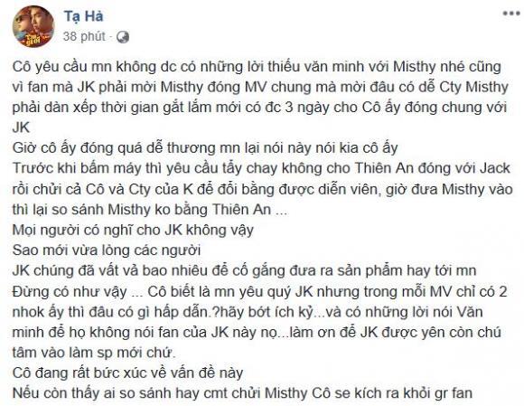 K-ICM van xin fan cuồng ngưng phỉ báng Misthy chỉ vì tội dám đóng cảnh thân mật với Jack-4