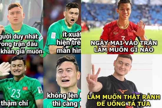 Ảnh chế 'Văn Lâm muốn rảnh để uống tà tưa' trước trận gặp Malaysia