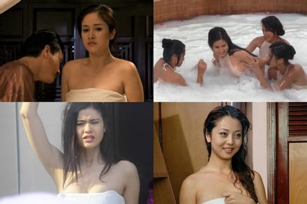 Vợ cũ Phan Thanh Bình bị tụt khăn, Hà Tăng suýt lộ ngực khi đóng cảnh tắm trong phim