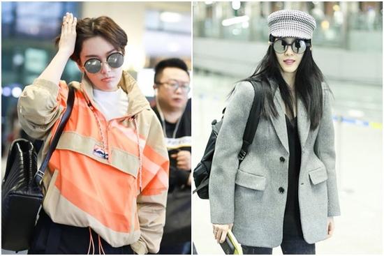 Phạm Băng Băng và 'tình địch một thời' đọ style cool ngầu ở sân bay