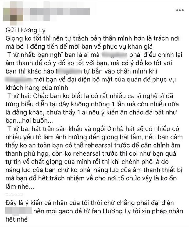 Quản lý quán bar bị Hương Ly chê âm thanh tệ, cố ý chỉnh tiếng hãm hại ra mặt tố ngược: Đồ ăn cháo đá bát-3