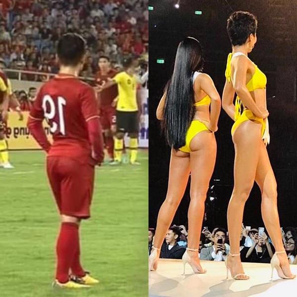 Đâu chỉ có tướng phu thê, Quang Hải còn bị soi dáng đứng chuẩn hoa hậu giống hệt HHen Niê đây này!-9