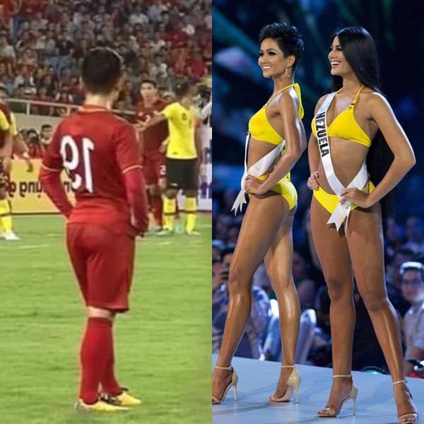 Đâu chỉ có tướng phu thê, Quang Hải còn bị soi dáng đứng chuẩn hoa hậu giống hệt HHen Niê đây này!-7