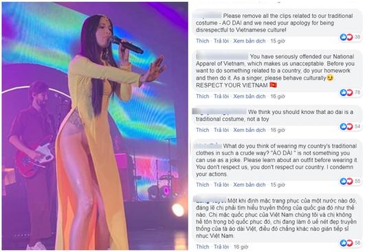 Khán giả Việt tấn công trang mạng của ca sĩ Mỹ mặc áo dài không quần