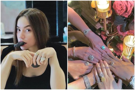Đến sinh nhật người ta mà Hồ Ngọc Hà đeo kim cương 'áp đảo' bạn bè gần xa