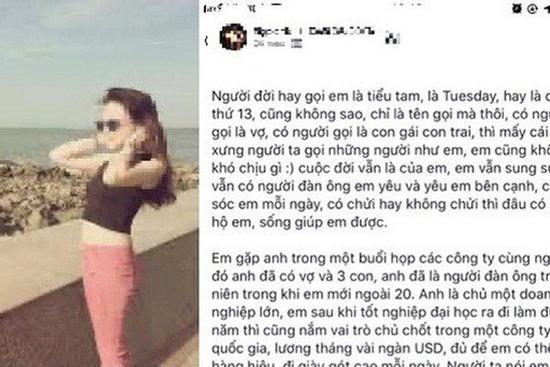 'Vỗ ngực' khoe mình làm 'Tuesday chân chính' còn khuyên 'chính thất' bỏ chồng, cô nàng làm dân mạng 'tức sôi máu'
