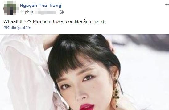 Dàn hotface Việt từ không tin đến sốc tột cùng khi nghe hung tin Sulli treo cổ tự tử ở tuổi 25-7