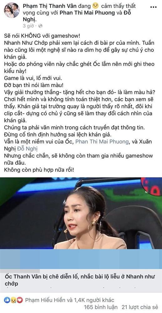 Ốc Thanh Vân uất ức tuyên bố không bao giờ chơi gameshow nữa: Dàn nghệ sĩ đồng loạt bức xúc-1